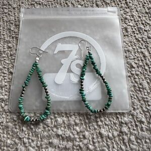 Elegant Turquoise and Silver Beaded Earrings
